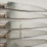 Box 12 old table knife blade steel blade Virole Louis XVI horn handle