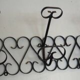 1970s wrought-iron wall coat holder