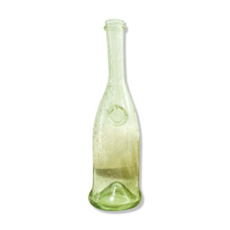 BIOT Stamped Handblown Green Glass Bottle.