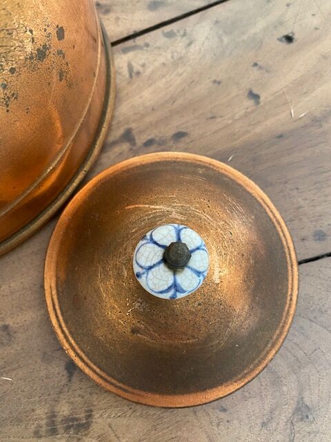 Copper kettle porcelain handle