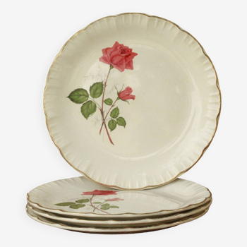 Lot assiettes rose digoin