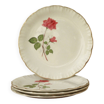 Lot assiettes rose digoin