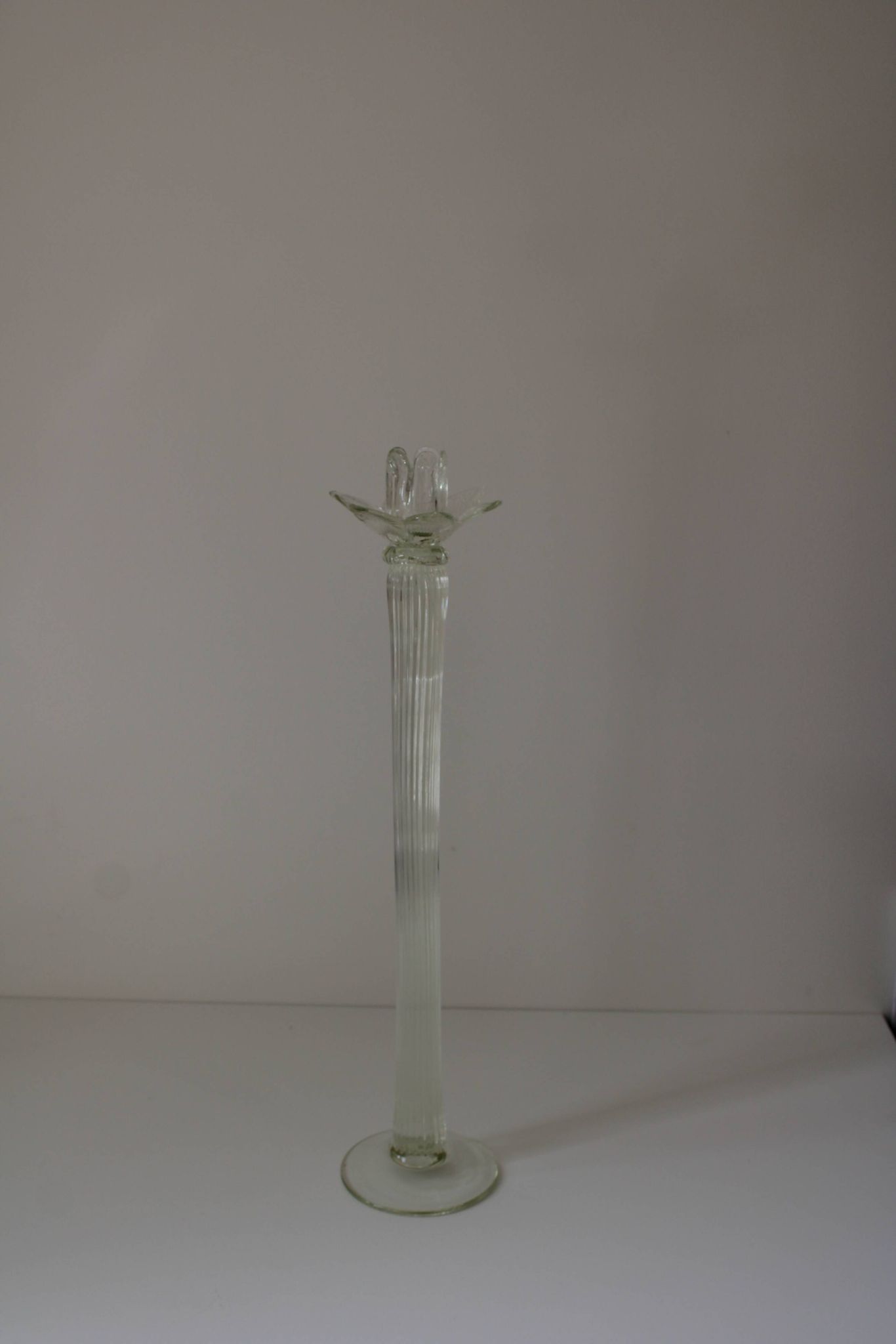 Grand bougeoir Murano transparent ancien