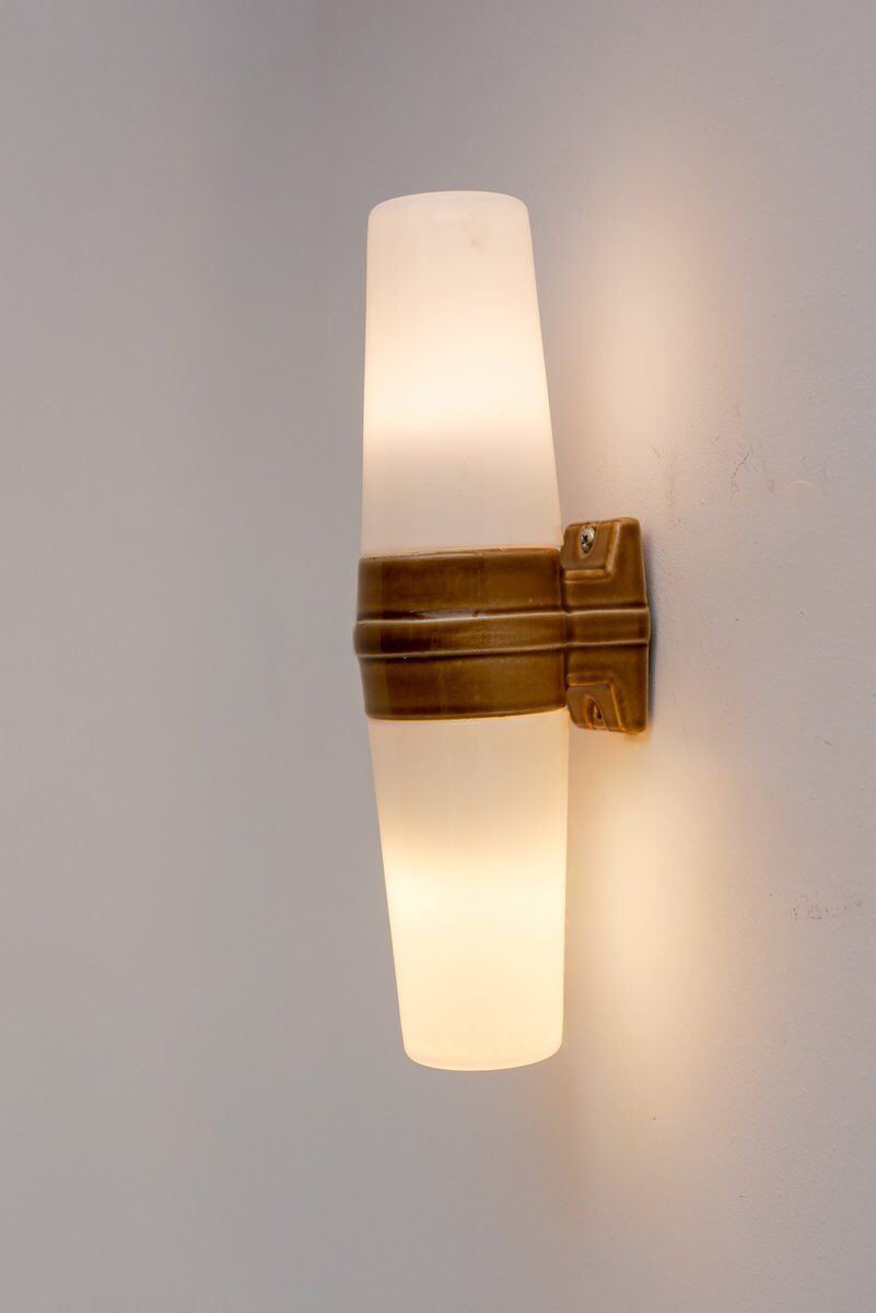 Vintage porcelain bathroom light by Sigvard Bernadotte for Ifö, 1960