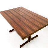Midcentury rectangular wooden extendible dining table, italy 1960s