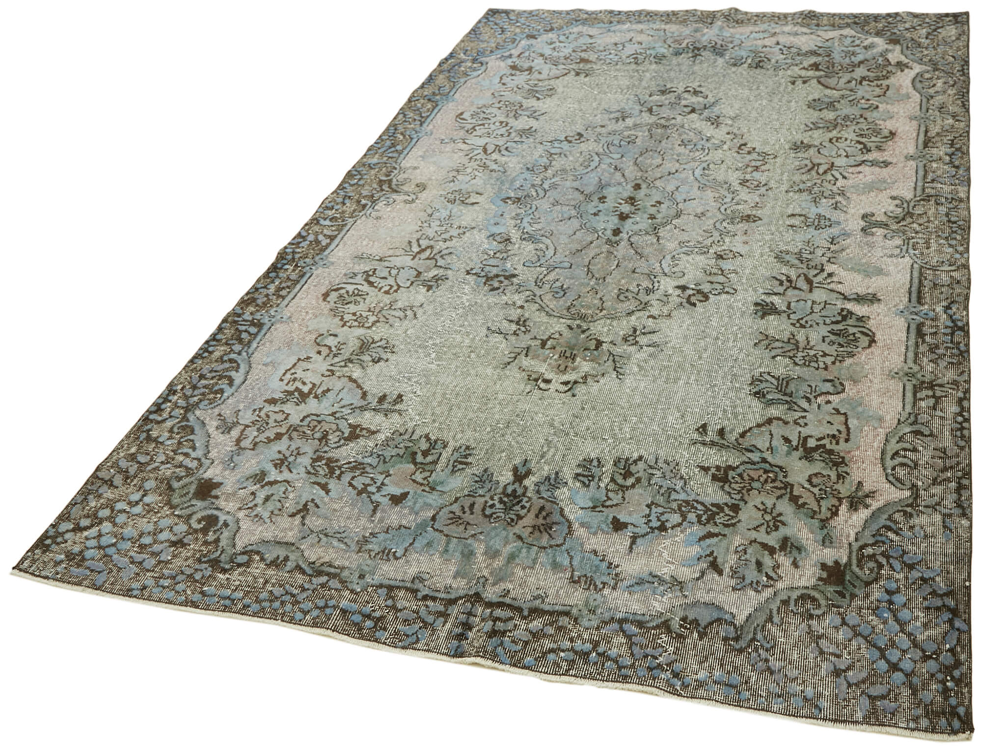 Hand-knotted antique oriental 1970s 200 cm x 300 cm blue carpet