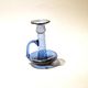 Antique candle holder in blue blown glass ras de cave folk art 19th c.