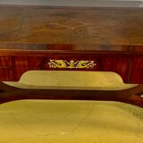 Empire flat desk, mahogany, double-sided, gilded bronzes