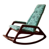 Wooden rocking chair by ÚLUV, mid-century modern, 1970s, Czechoslovakia