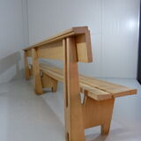 Modernist solid beech wooden pew 1960’s