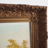 Peinture « The Road by the Pond », design scandinave, années 1970