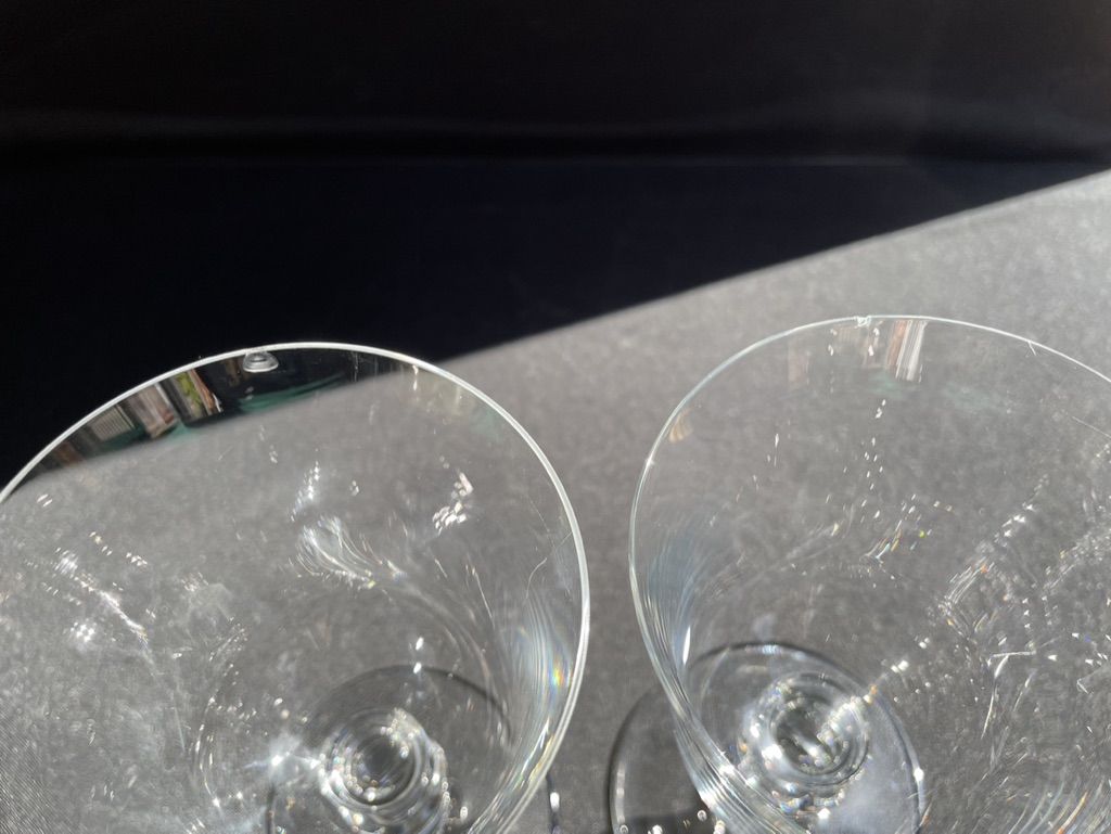Baccarat – glasses size n°2 - art nouveau - blown plain crystal - service vence