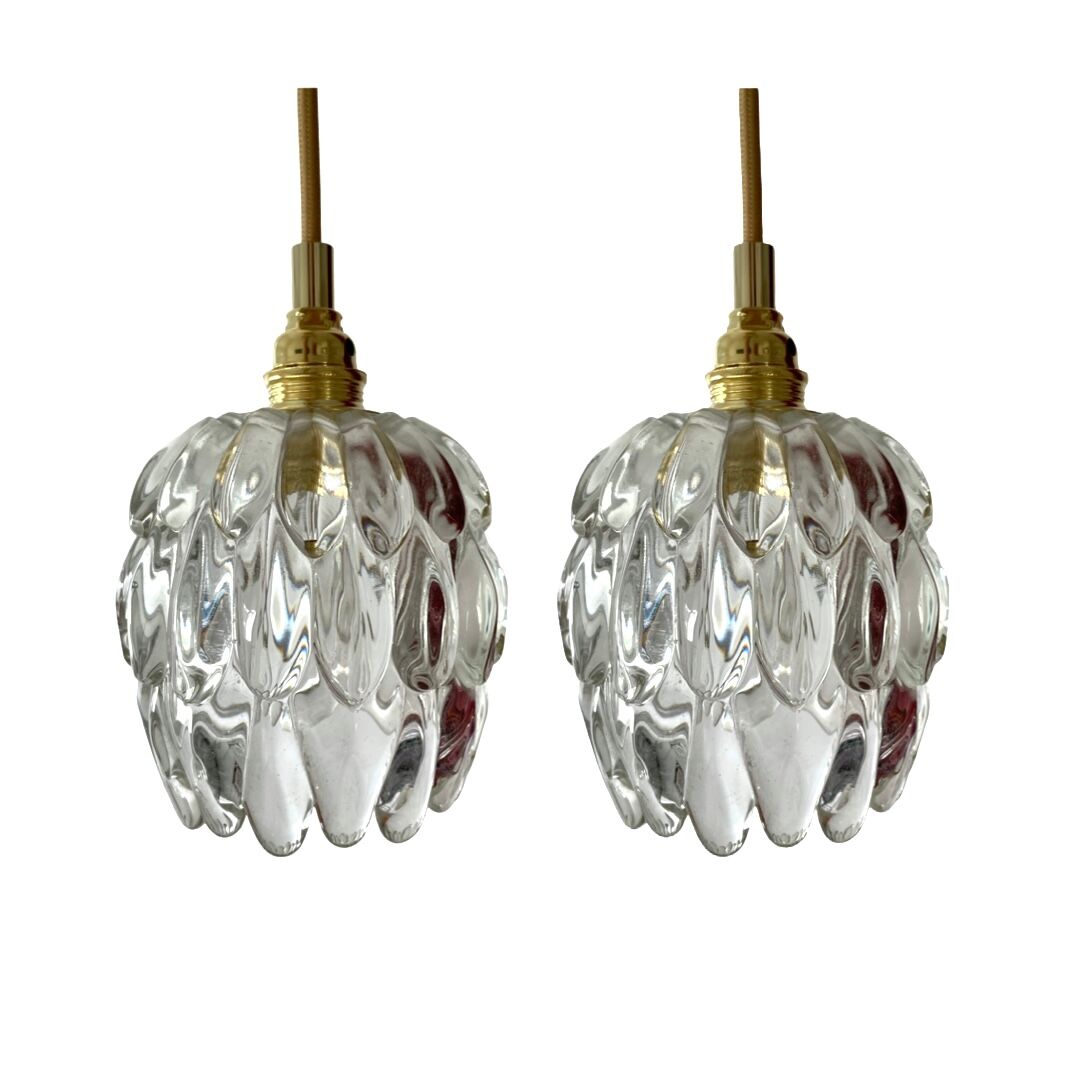 Set of two electrified portable lamps