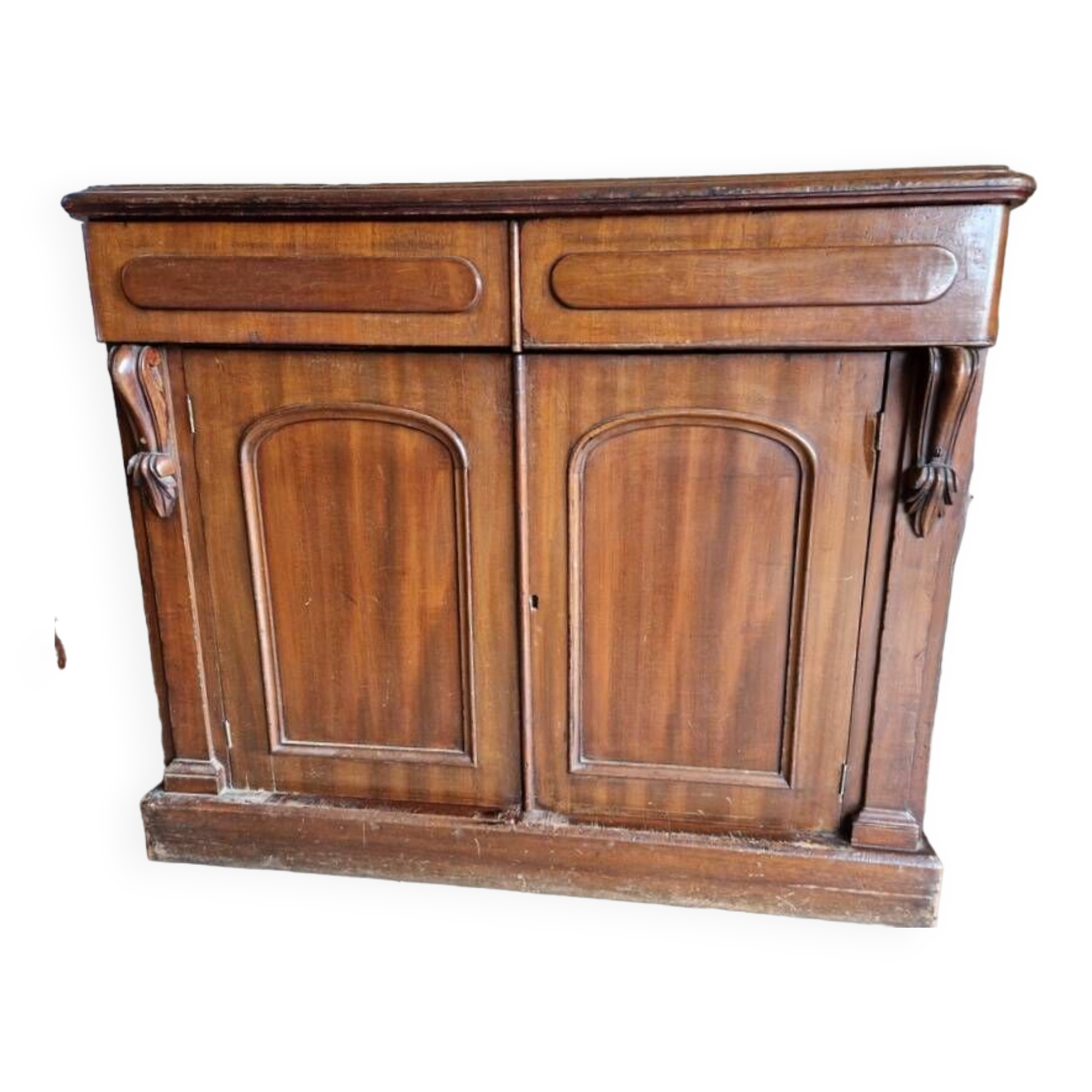 Mahogany and mahogany veneer sideboard - English work from the Victorian period - Circa 1870-1880