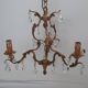 Lustre bronze pampilles style Louis XIV