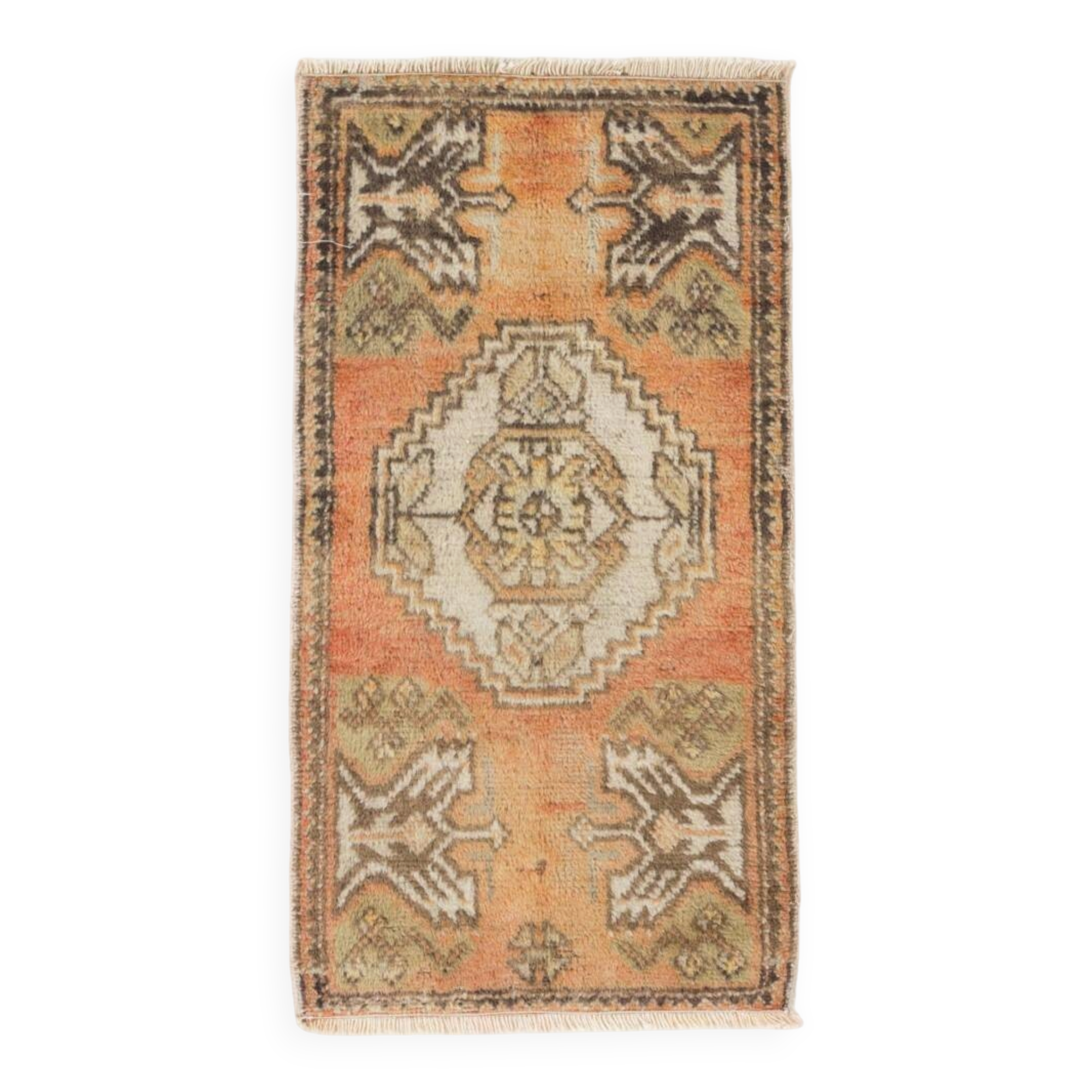 Handmade Accent Rug. Vintage Door Mat. Turkish Seat Cover. Entryway Mat. Kitchen Rug