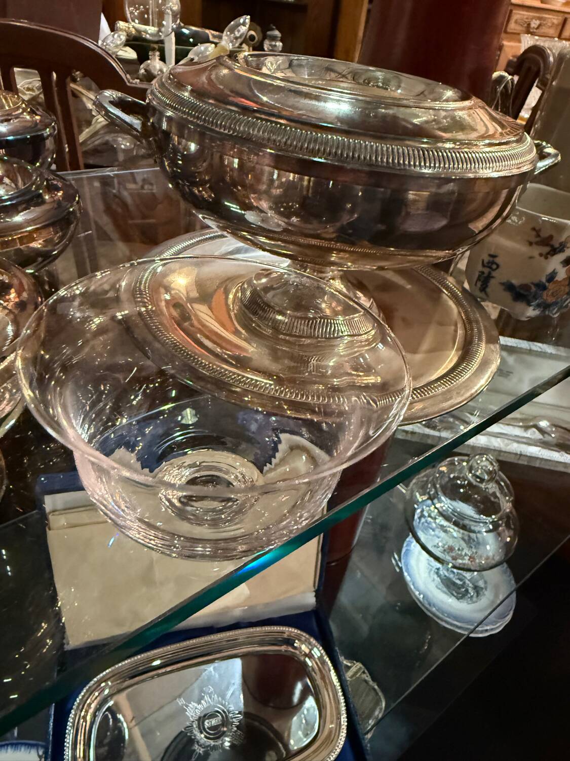 silver-plated caviar server