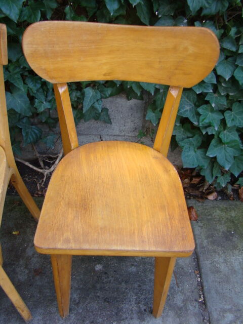 Lot of four old mismatched bistro chairs