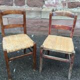Set de 2 chaises bistrot restaurant taverne brasserie 1930 Alsace Tigre Bock Strasbourg