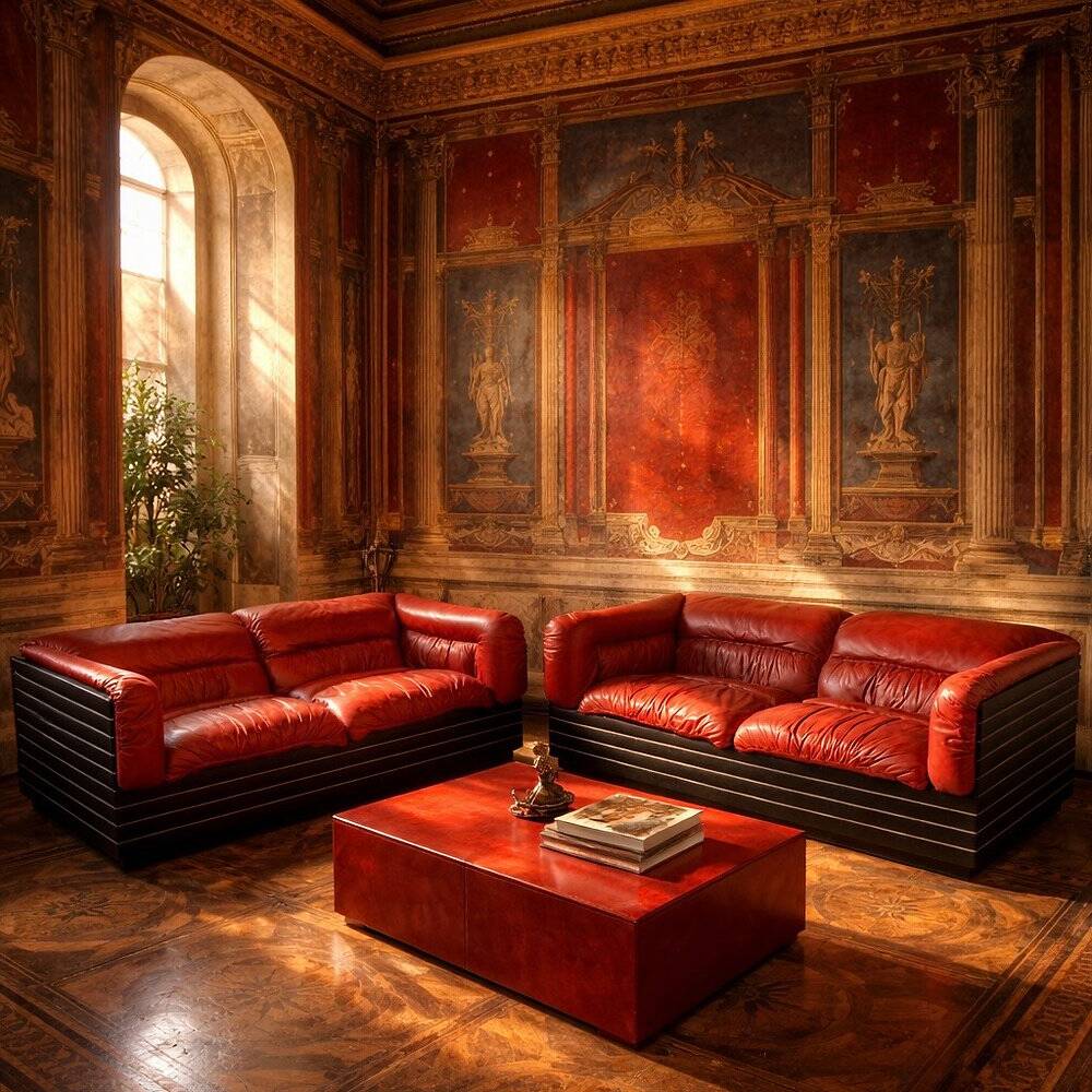 Pair of Strato sofas by Giovanni Offredi for Saporiti, 1970