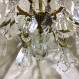 Cage chandelier 6 lights in bronze and crystal