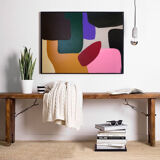 Colorful abstract painting, "Colored Imperfection" 80x65 by Bodasca