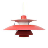 Suspension PH 5 rouge par Poul Henningsen pour Louis Poulsen, Danemark, années 80