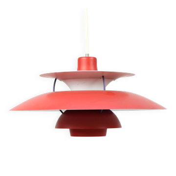 Suspension PH 5 rouge par Poul Henningsen pour Louis Poulsen, Danemark, années 80