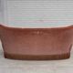 1970s, 3-seater Danish curved sofa, pink furniture velour.
