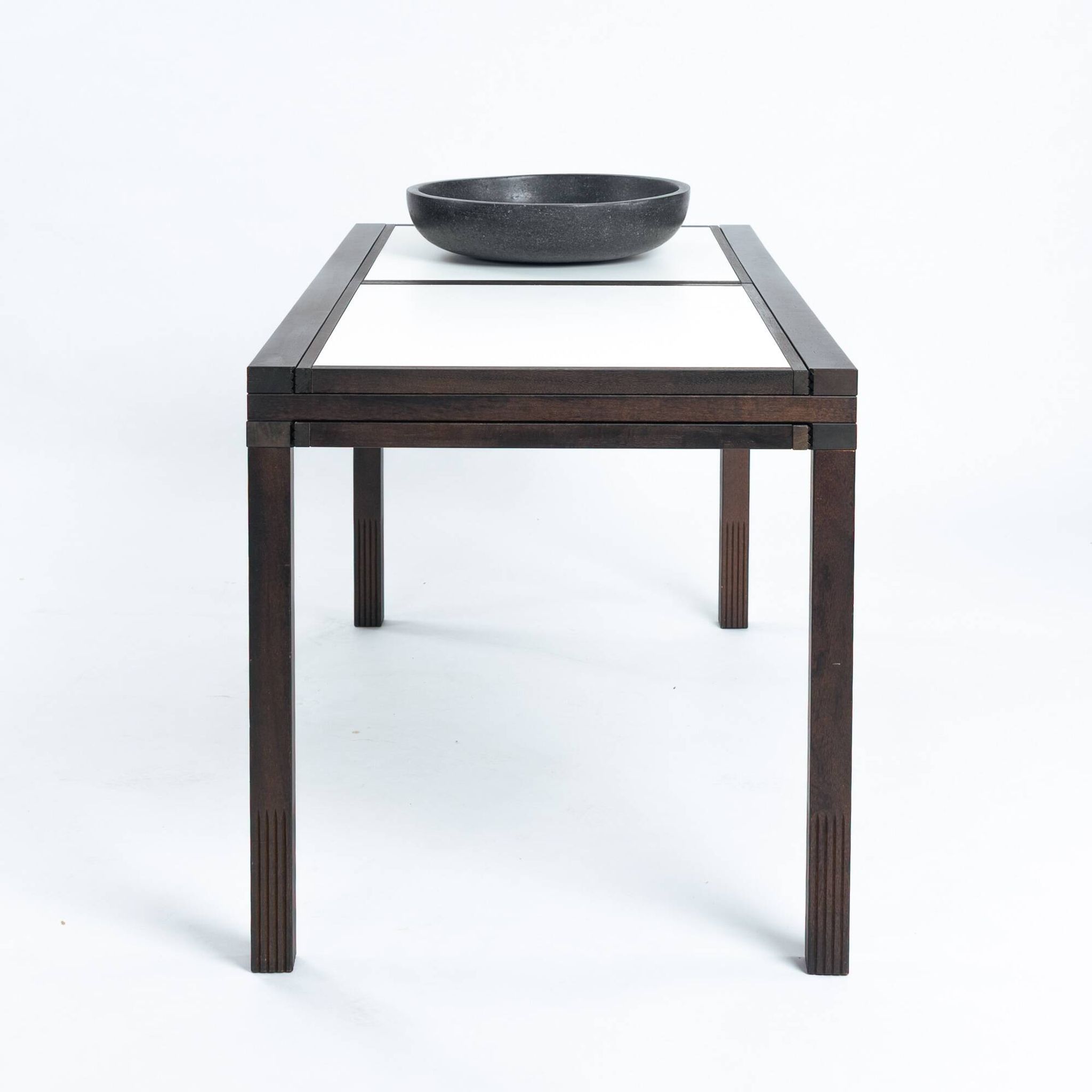 Bernard Vuarnesson desk or dining table with reversible and extendible tops, 80s