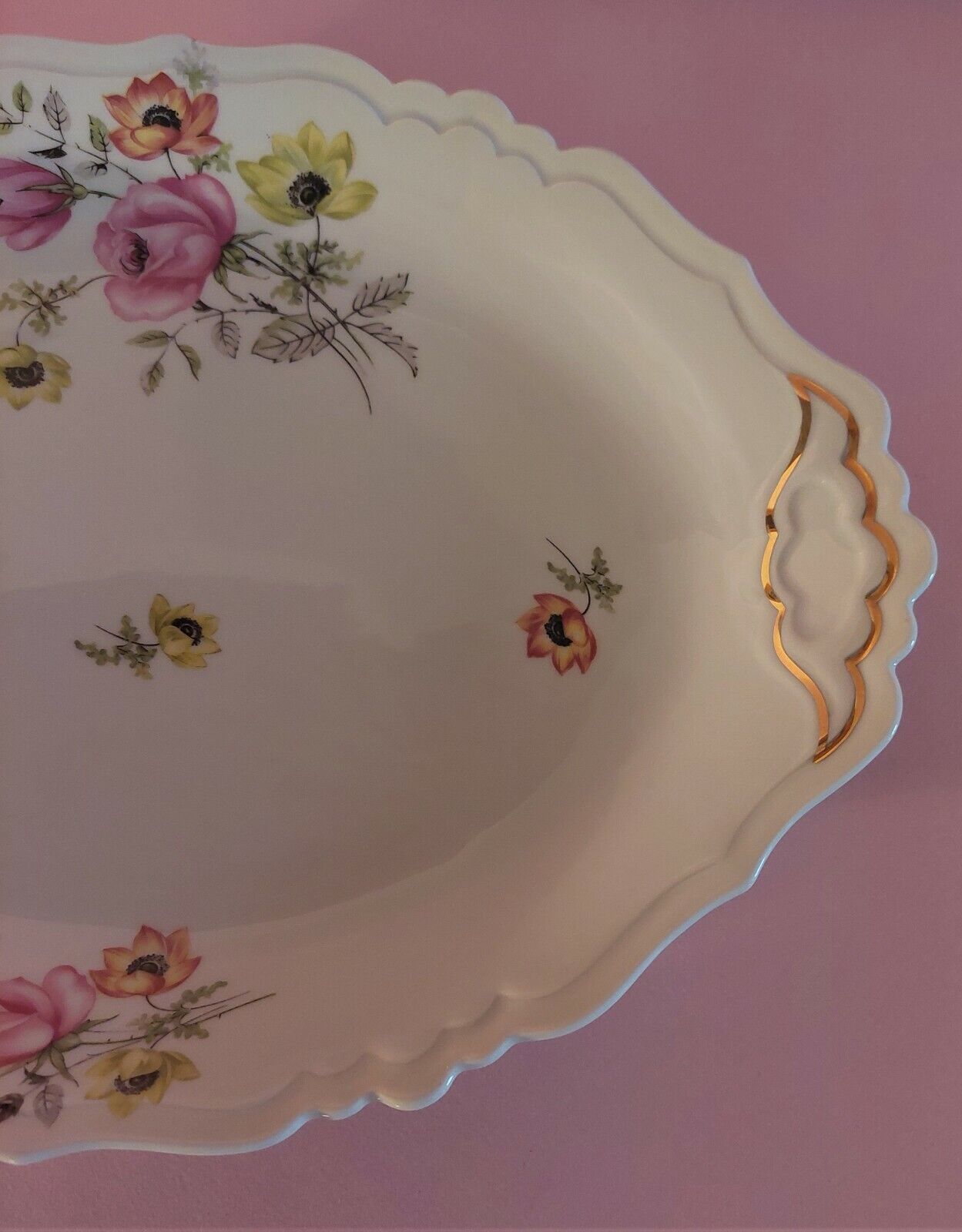 Oval porcelain serving dish from Limoges Charbernaud and Larcher