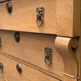 High empire chest of drawers in solid raw oak