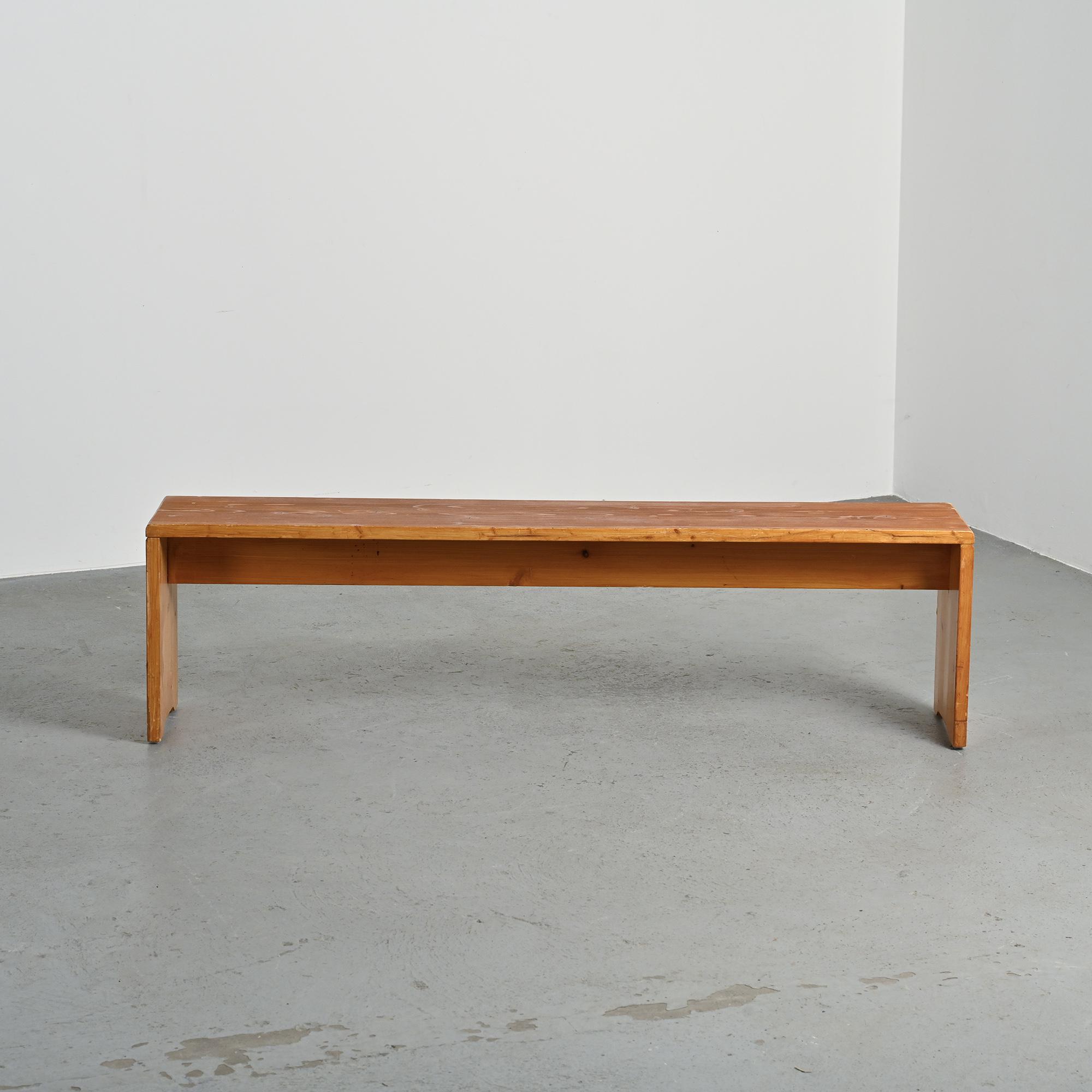 Solid pine bench, Les Arcs 1800, France, circa 1975