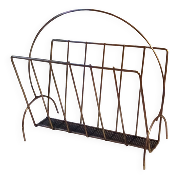 vintage metal magazine rack 1950