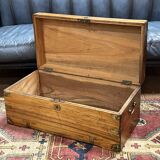 1930s English oak dressing table with beveled oval mirror