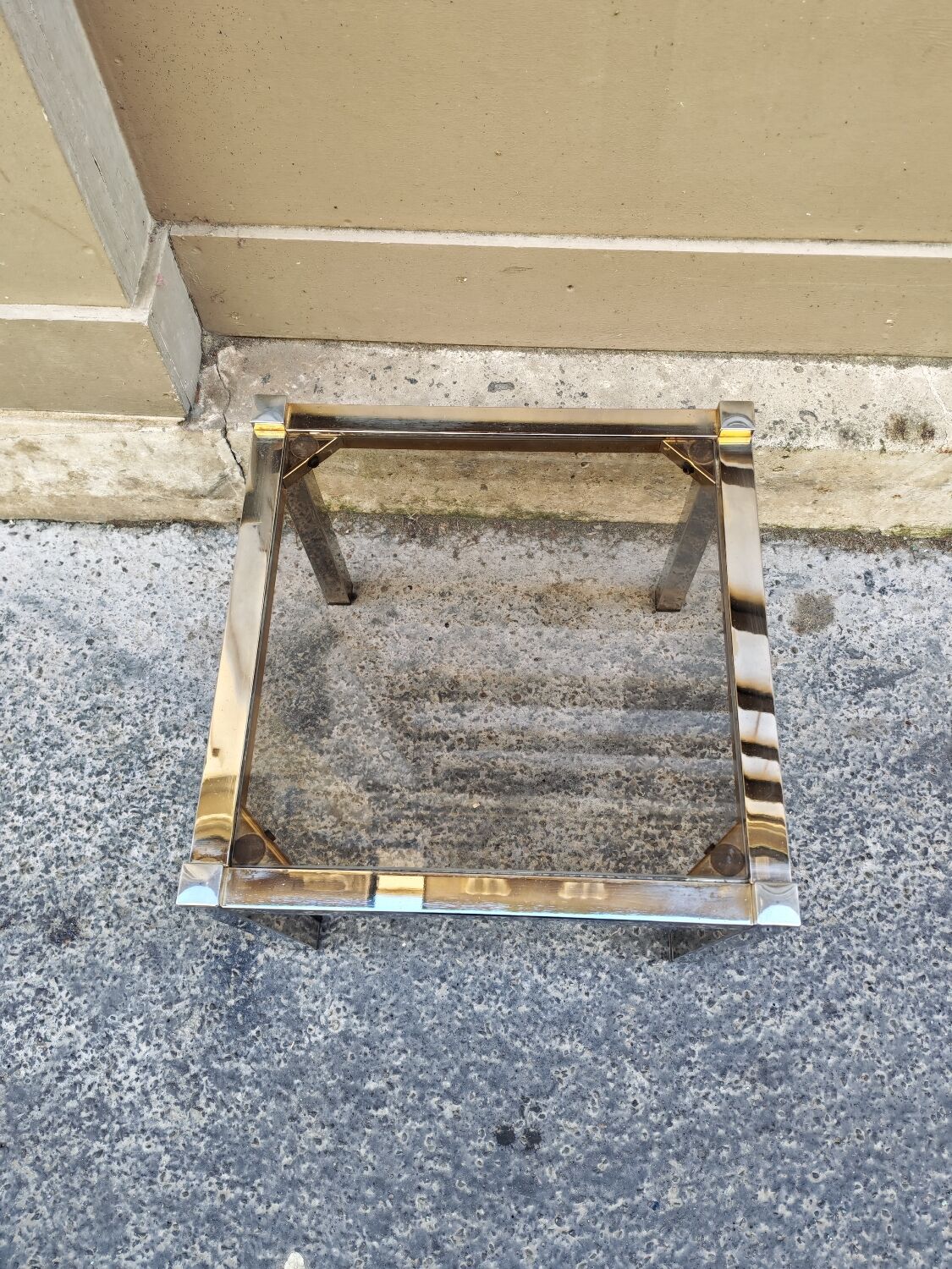 Table basse chromé vintage 1970