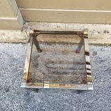 Table basse chromé vintage 1970