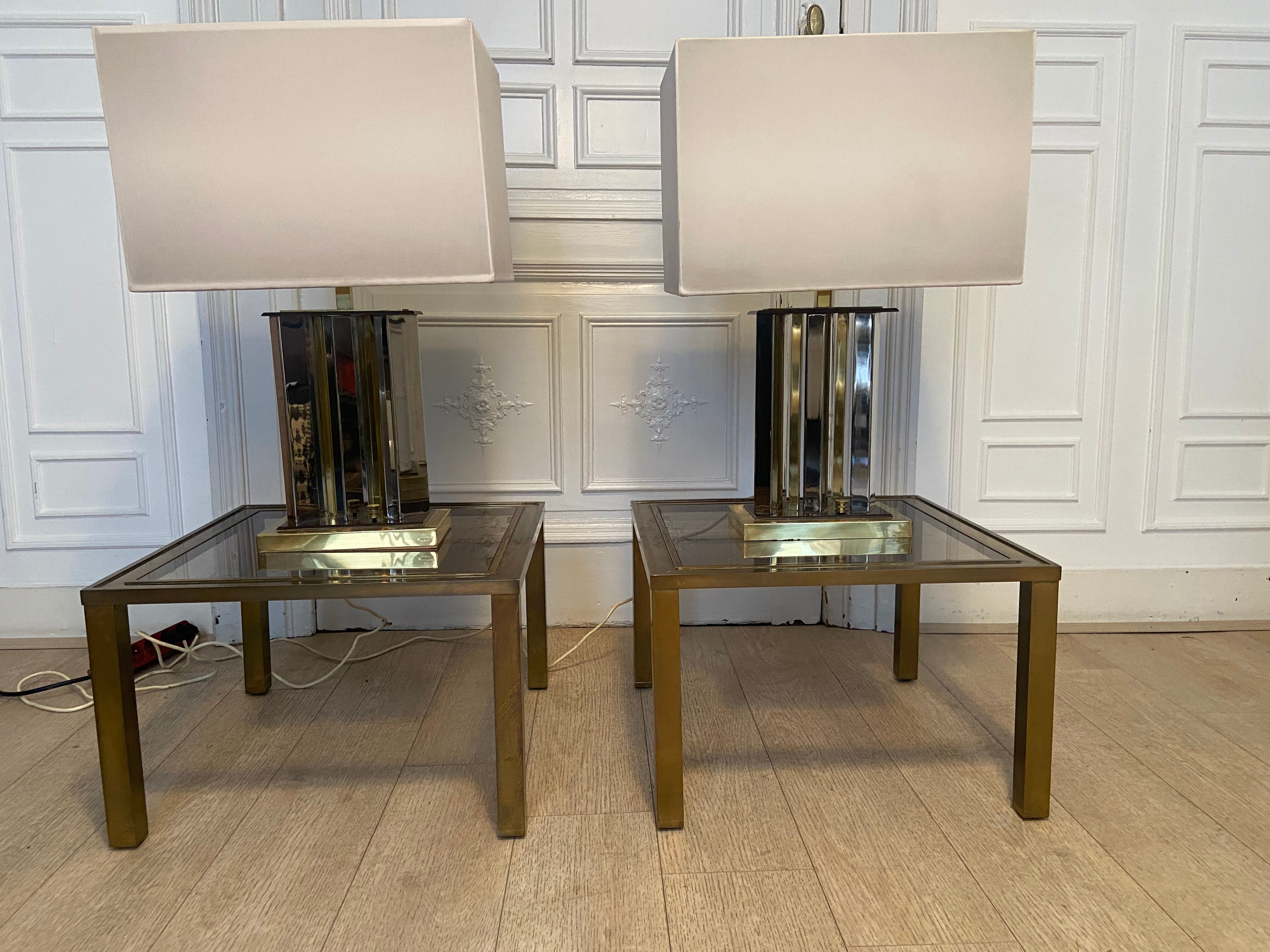 Pair of Romeo Rega lamps, signed