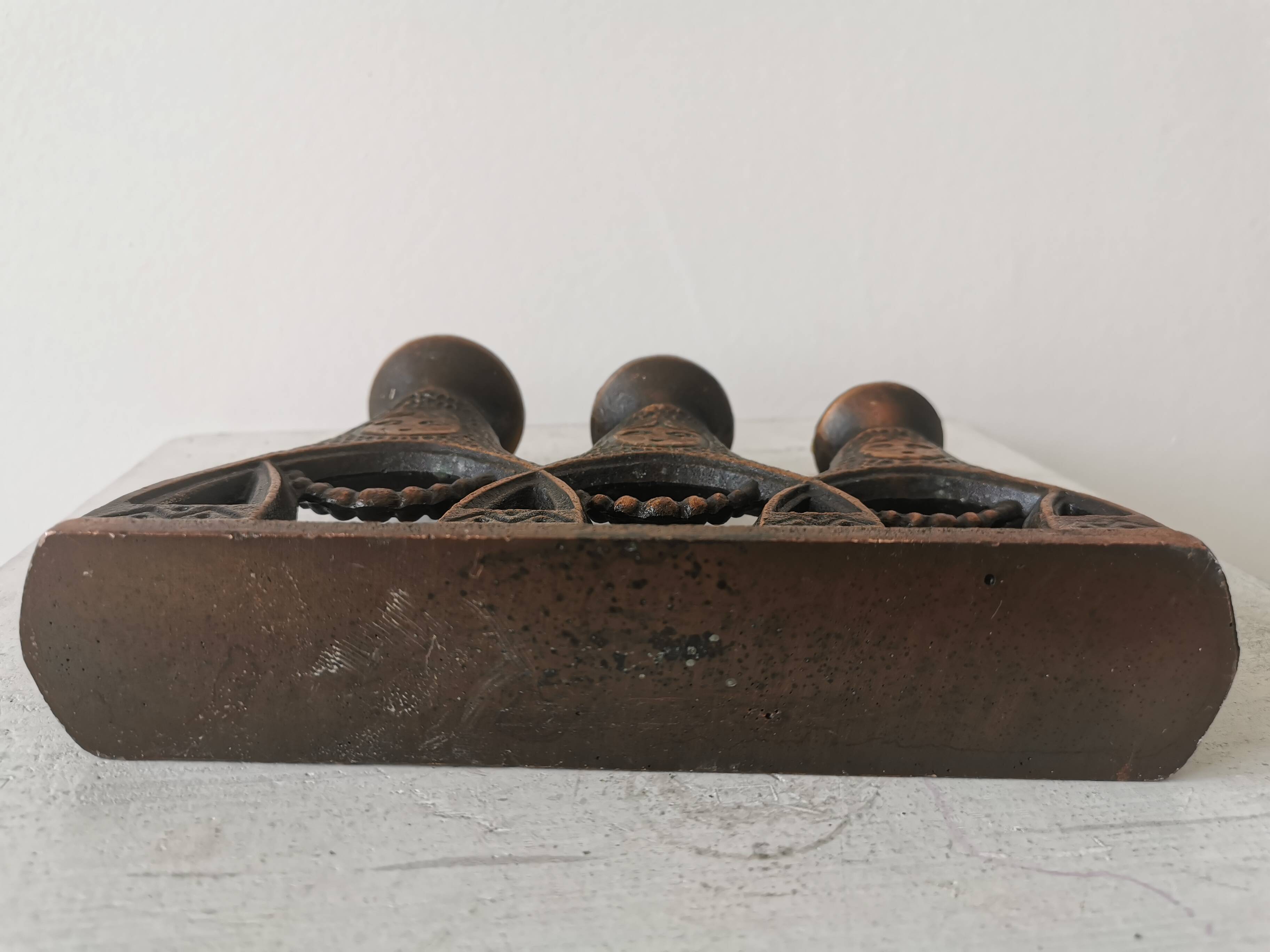 Vintage Russian Doll Candle Holder / 1960s Matryoshka Nesting 3 Candle Iron