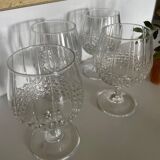 4 diamond point glass cognac or brandy glasses