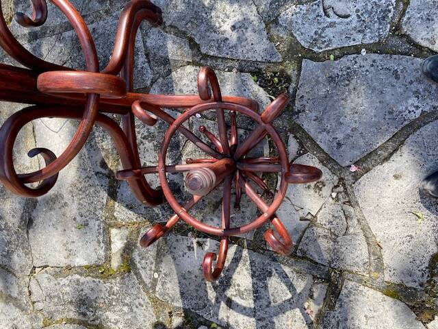 porte manteau perroquet en acajou