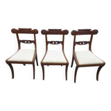 Solid mahogany chairs x 3
