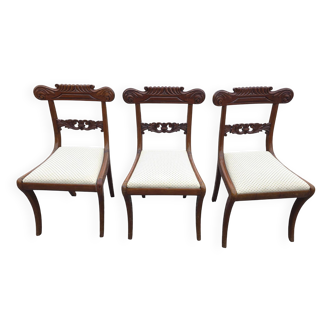 Chaises en acajou massif x 3