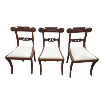 Solid mahogany chairs x 3