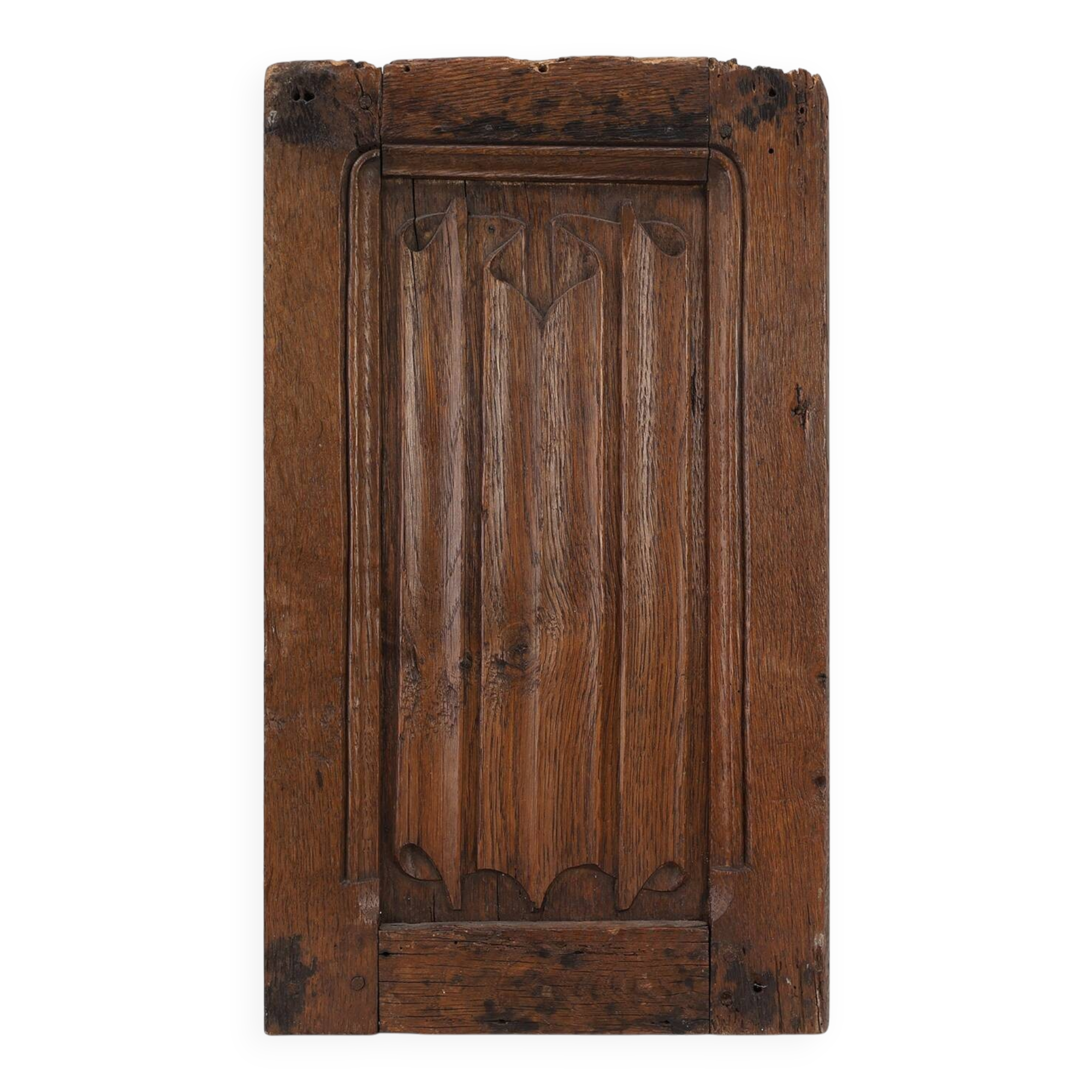 Early 16th Gothic century carved oak relief panel, France