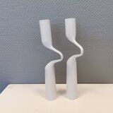 Set of two white design candle holders designed by mikaela Dörfel for menu, Denmark