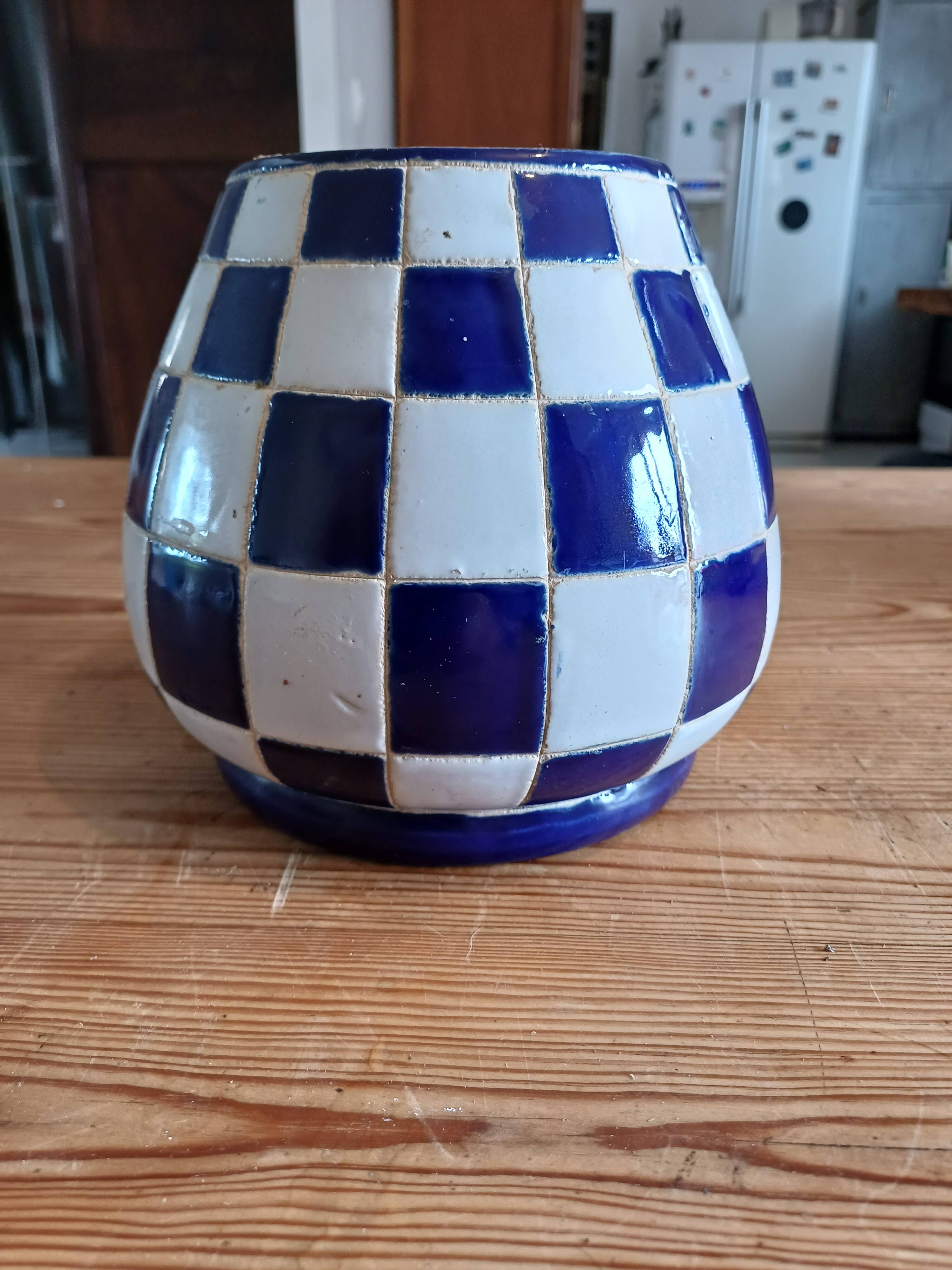 Vintage Glazed Stoneware Vase from the 60s