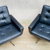 Vintage armchair in upholstered leather germany 70s