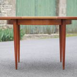 Scandinavian design wooden table, dining room table with integrated extension