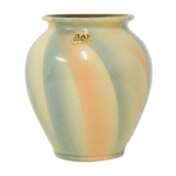 Vintage vase beige & blue & pink West Germany Bay